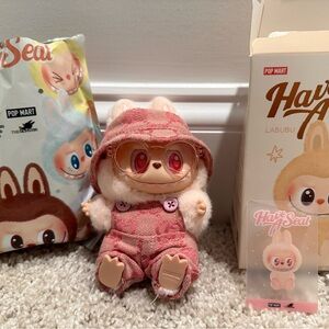 Authentic Labubu Have a Seat Pink DaDa with outfit